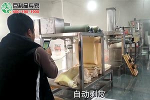 4米豆腐皮機+單剝皮機生產(chǎn)現(xiàn)場